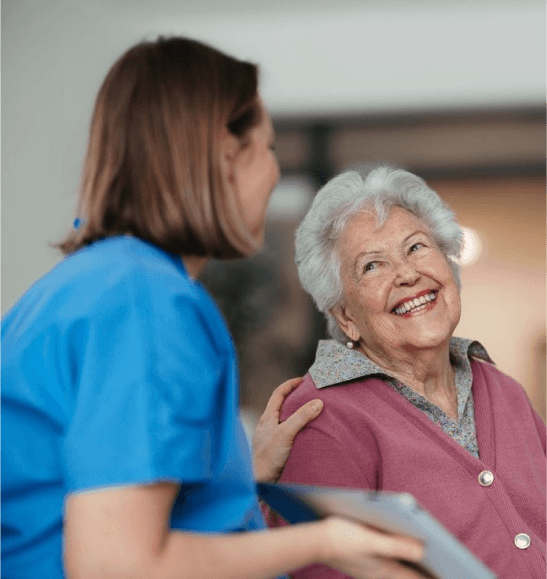 Caregiver with resident